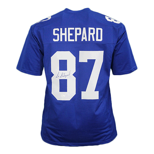 Sterling Shepard Signed Blue Pro Style Framed Jersey Jsa Witness Auction