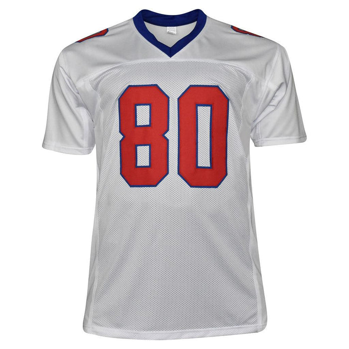 Jeremy Shockey Signed New York Pro White Football Jersey (JSA) — RSA