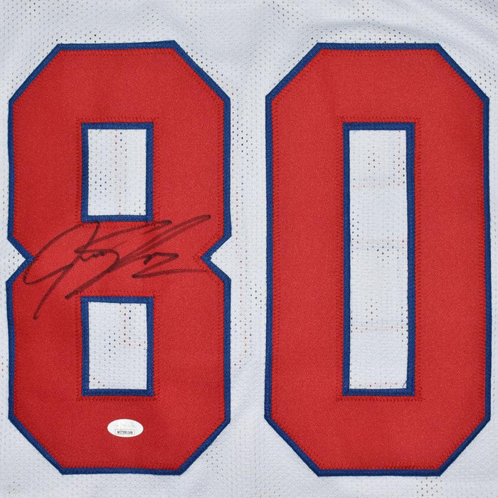 Jeremy Shockey Signed New York Pro White Football Jersey (JSA) — RSA