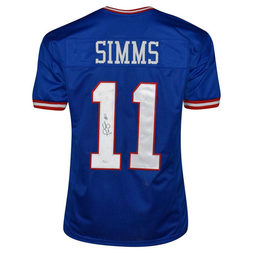 Phil Simms Signed New York Pro Blue Football Jersey (JSA) - RSA