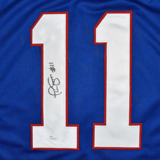 Phil Simms Signed New York Pro Blue Football Jersey (JSA) - RSA