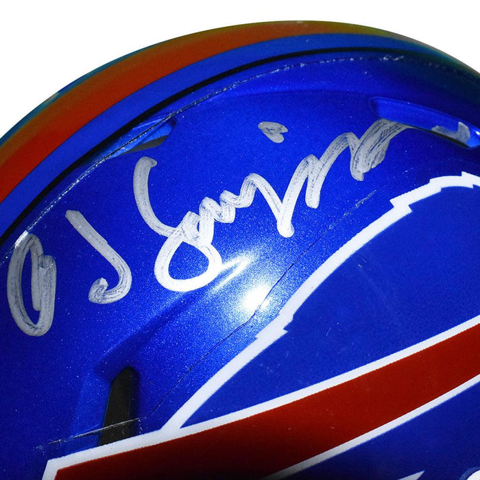 O.J. Simpson Autographed Buffalo Bills TB Replica Helmet 7 Insc