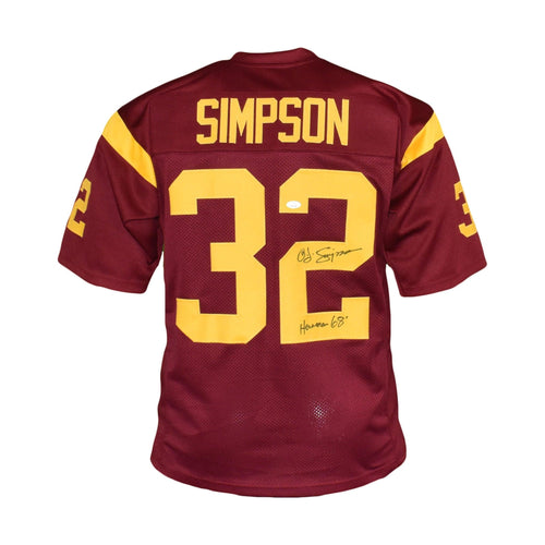 O.J. Simpson Heisman 68 Authentic Signed Maroon Pro Style Jersey