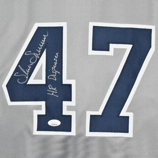 Shane Spencer Signed HR Dispenser Inscription New York Grey Baseball Jersey (JSA) - RSA