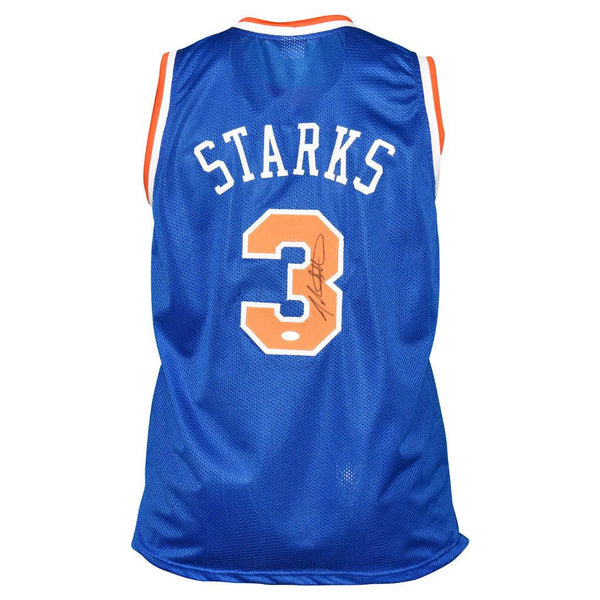 RSA John Starks Signed New York White Basketball Jersey (JSA)