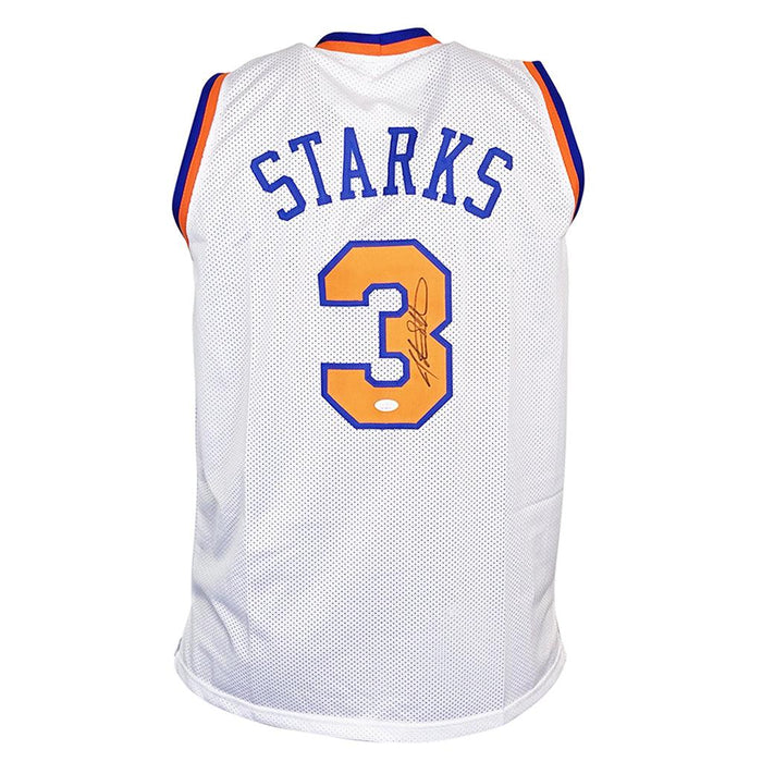 John Starks Signed/auto Ny Knicks White Custom Basketball Jersey Jsa