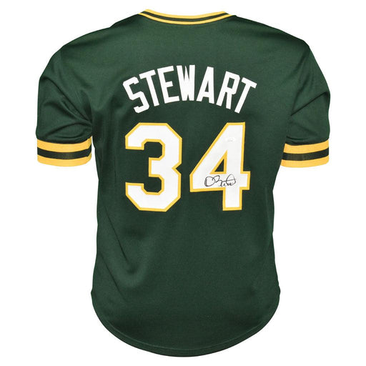 Dave Stewart Signed Oakland Green Baseball Jersey (JSA) - RSA