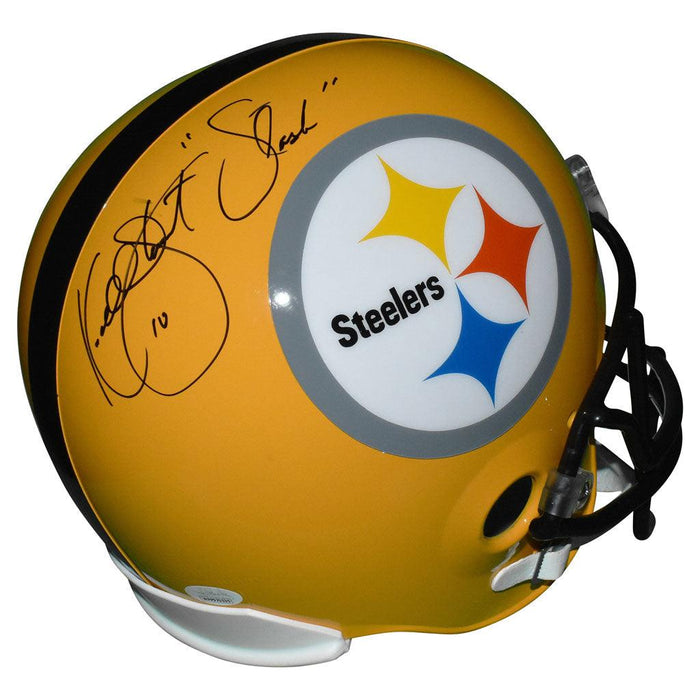 Kordell Stewart Signed Slash Inscription Pittsburgh Steelers Full-Size Replica Yellow 1962 Throwback Football Helmet (JSA) - RSA