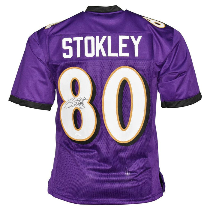 Brandon Stokley Signed Baltimore Purple Football Jersey (JSA) - RSA