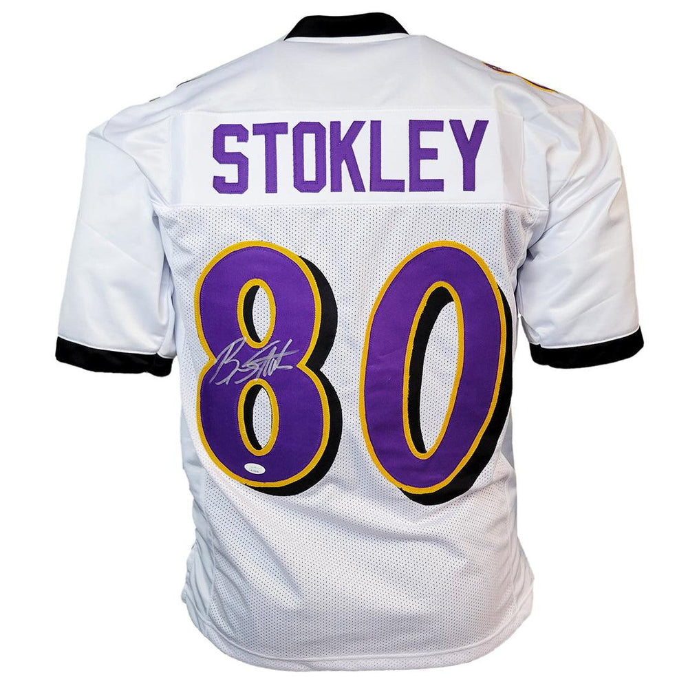 Brandon Stokley Signed Baltimore White Football Jersey (JSA) - RSA