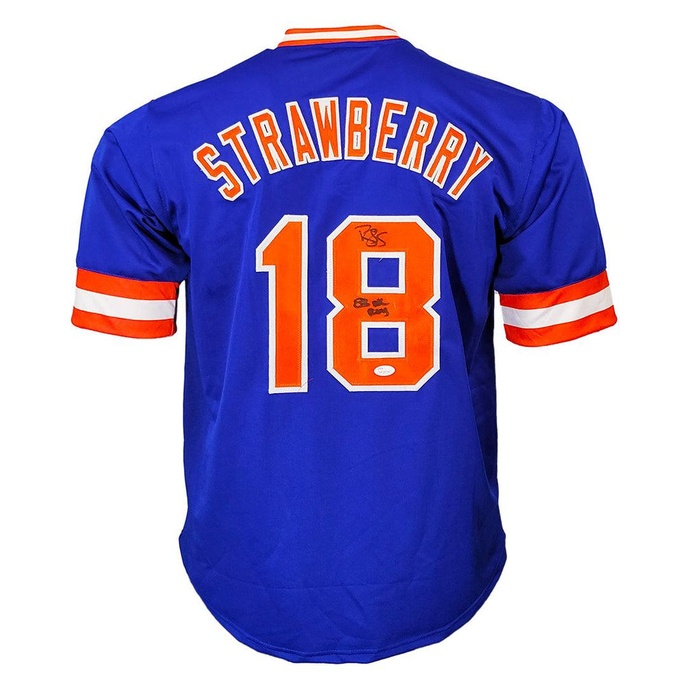 Darryl Strawberry Signed New York Mets Jersey. Autographs