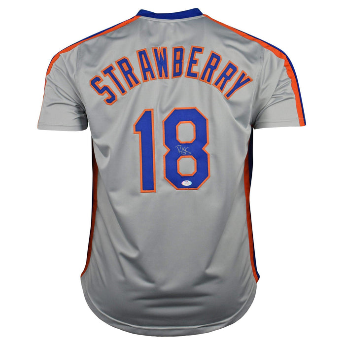Darryl Strawberry Signed New York Gray Baseball Jersey (PSA)