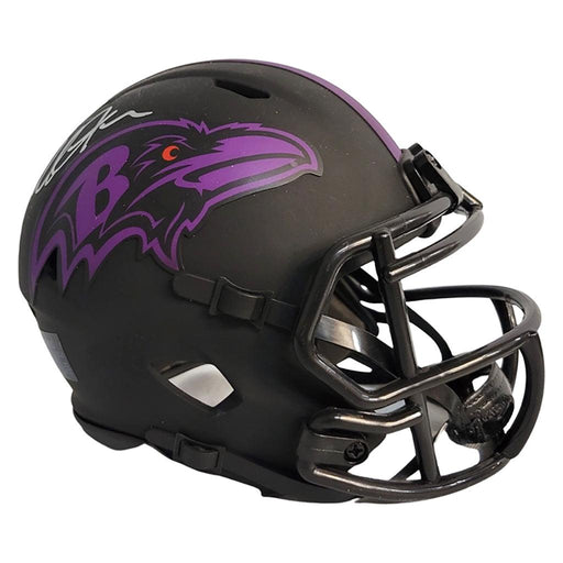 Lamar Jackson Signed White Ink Baltimore Ravens Speed Full-Size Replica  Football Helmet (JSA)