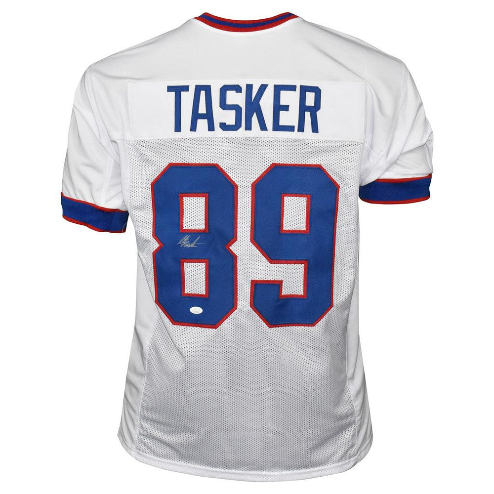 Steve Tasker Signed Buffalo Pro White Football Jersey (JSA) - RSA