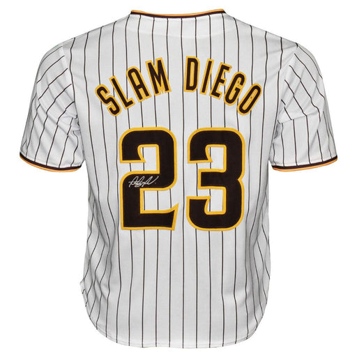 Fernando Tatis Jr Signed San Diego White Pinstripe Slam Diego Baseball Jersey (JSA) - RSA