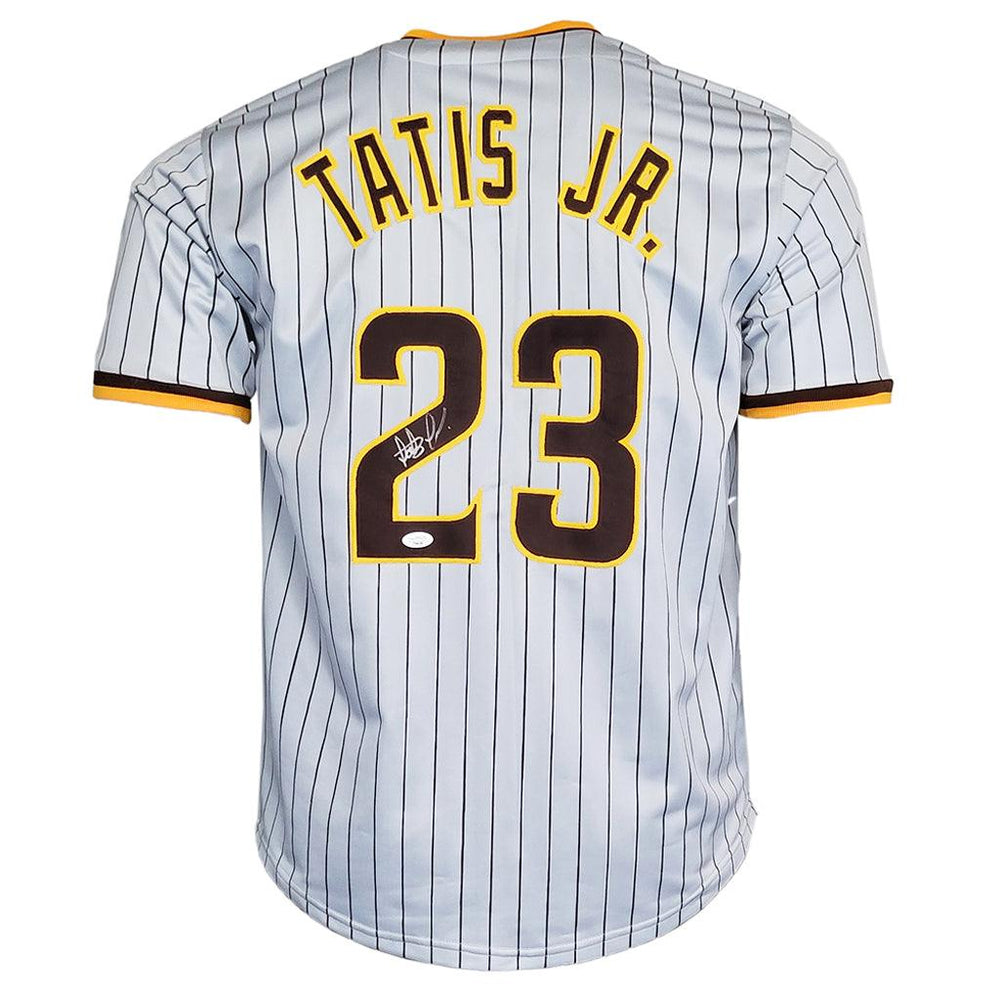 Fernando Tatis Jr. Autographed San Diego Padres Sand Majestic Jersey-JSA  *Silver