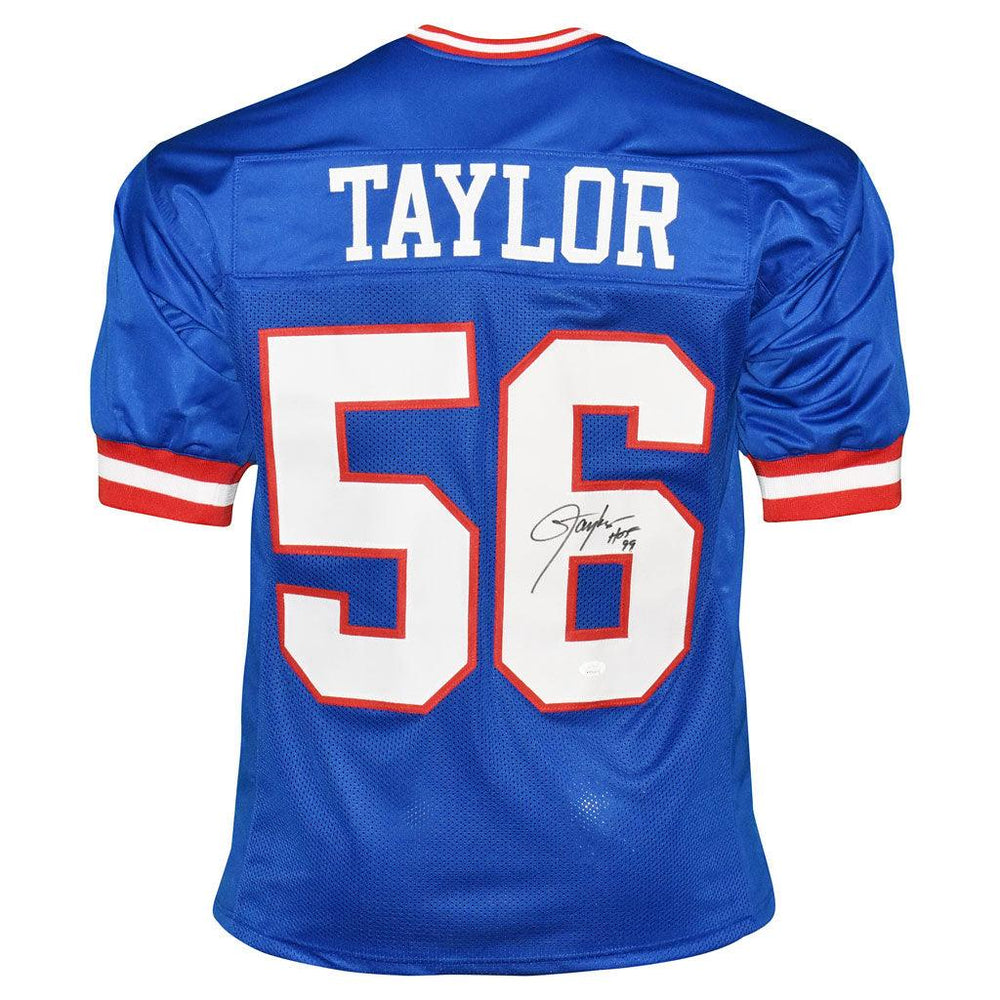 Lawrence Taylor Signed HOF 99 Inscription New York Blue Football Jerse ...