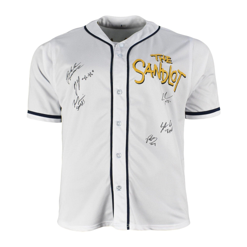 The Sandlot Cast Signed Baseball Jersey (Beckett) Autographed by 6