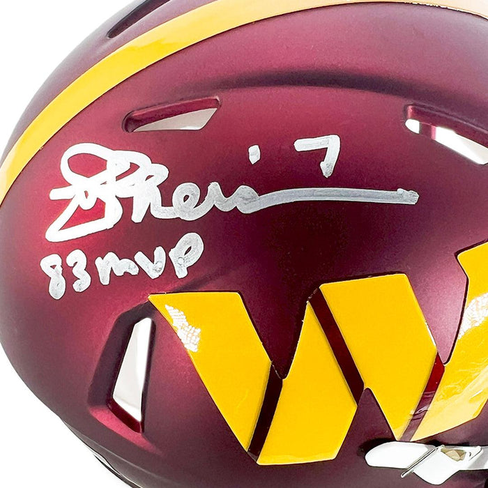 ShopRSA Joe Theismann Signed 83 MVP Inscription Washington Pro Yellow Football Jersey (JSA)