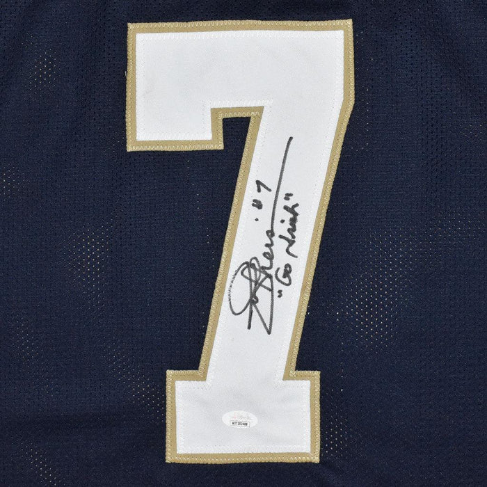 Joe Theismann Signed Notre Dame College Blue Football Jersey Go Irish(JSA) - RSA