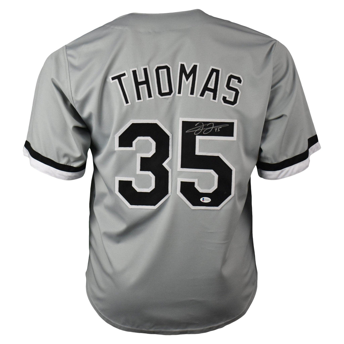 Frank Thomas Autographed Chicago Custom Gray Baseball Jersey - BAS