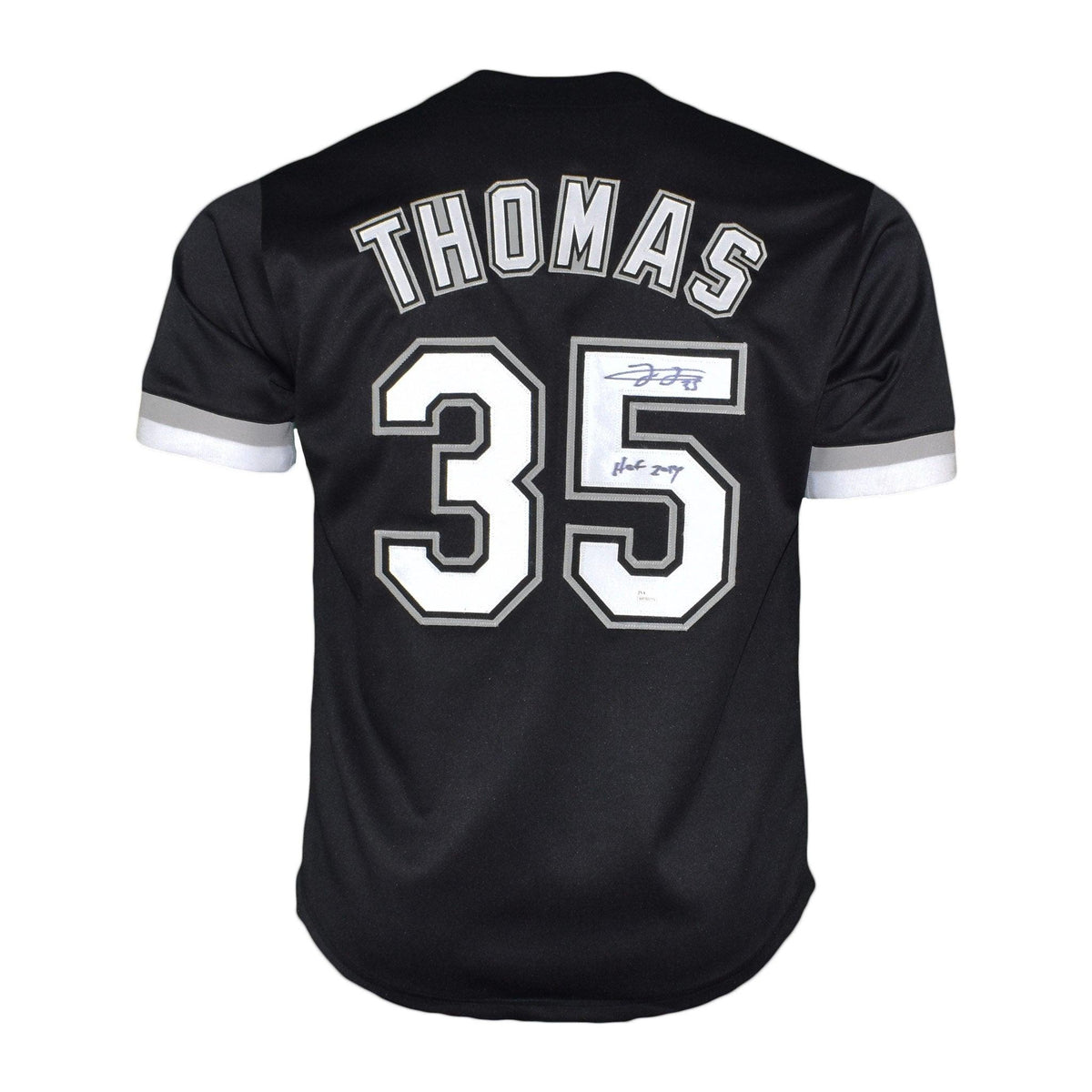 Framed Frank Thomas Chicago White Sox Autographed Black Mitchell & Ness  Authentic Jersey with HOF 14 Inscription