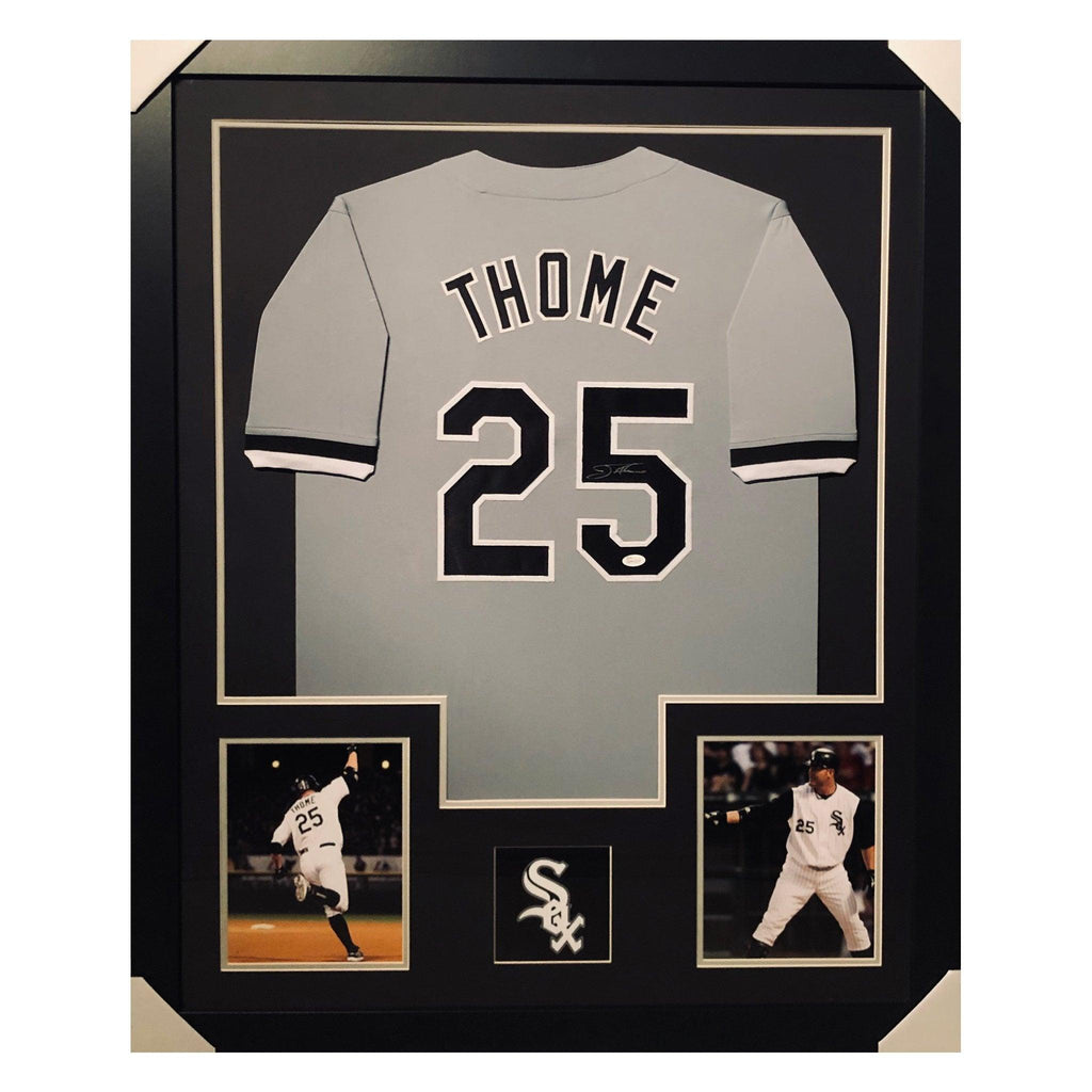 Jim Thome Signed Indians 35x42.75 Custom Framed Jersey Display