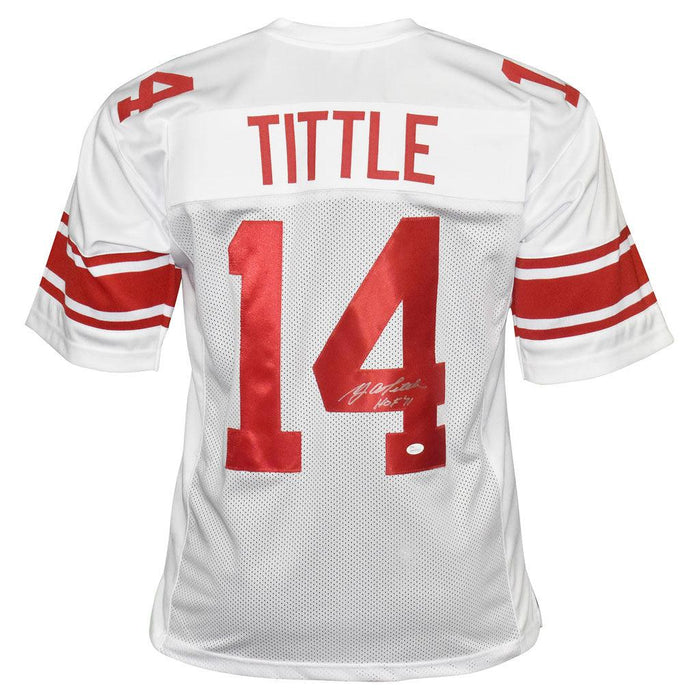 Y A TITTLE AUTOGRAPHED NEW YORK GIANTS JERSEY HOF 71