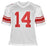 YA Tittle Signed HOF 71 Inscription New York White Football Jersey (JSA) - RSA