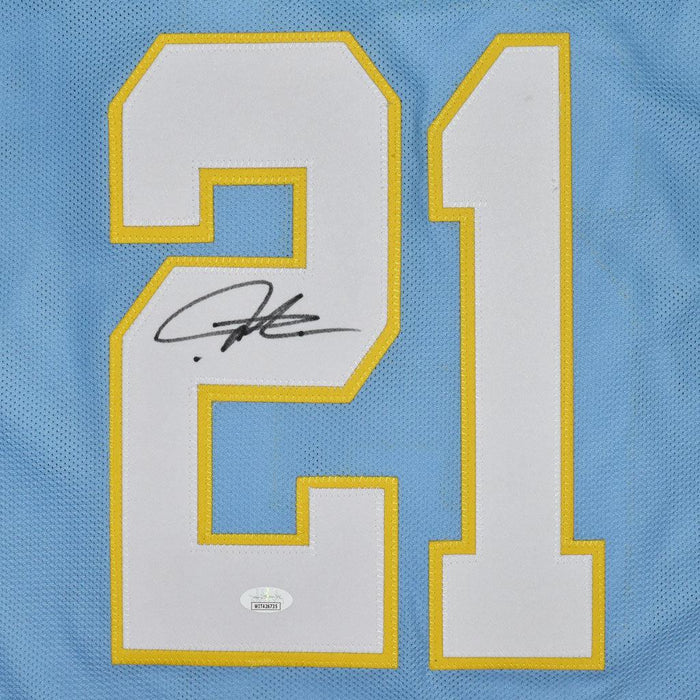 LaDainian Tomlinson Autographed and Framed Light Blue Chargers Jersey