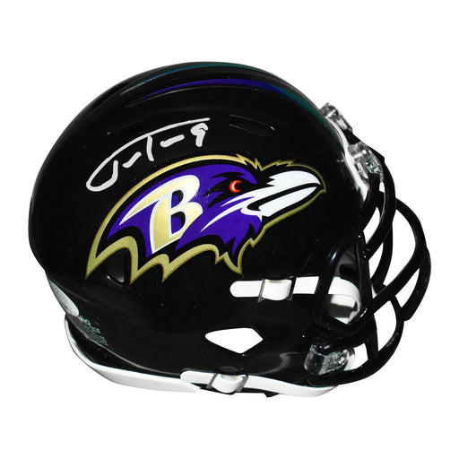 LAMAR JACKSON BALTIMORE RAVENS hand signed autographed RIDDELL mini helmet