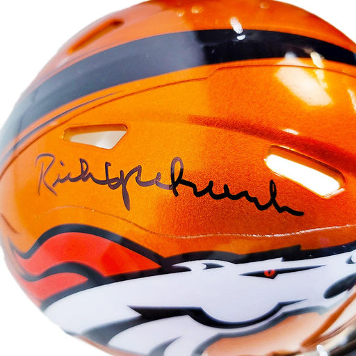 Rick Upchurch Signed Denver Broncos Flash Speed Mini Replica Football Helmet (JSA) - RSA