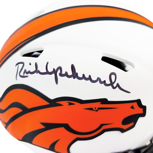 Rick Upchurch Signed Denver Broncos Lunar Eclipse Speed Mini Replica Football Helmet (JSA) - RSA