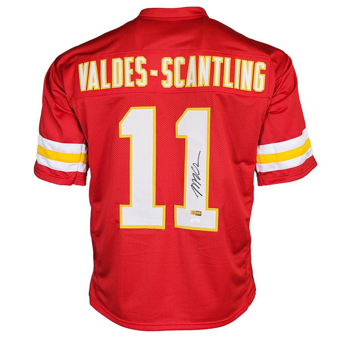 Autographed Jersey, signed by Marquez Valdez Scanthing 2024 of KC. Chiefs