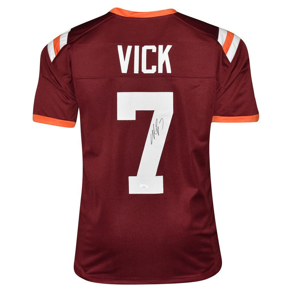 Michael Vick Signed Virginia Tech College Red Football Jersey (JSA) - RSA