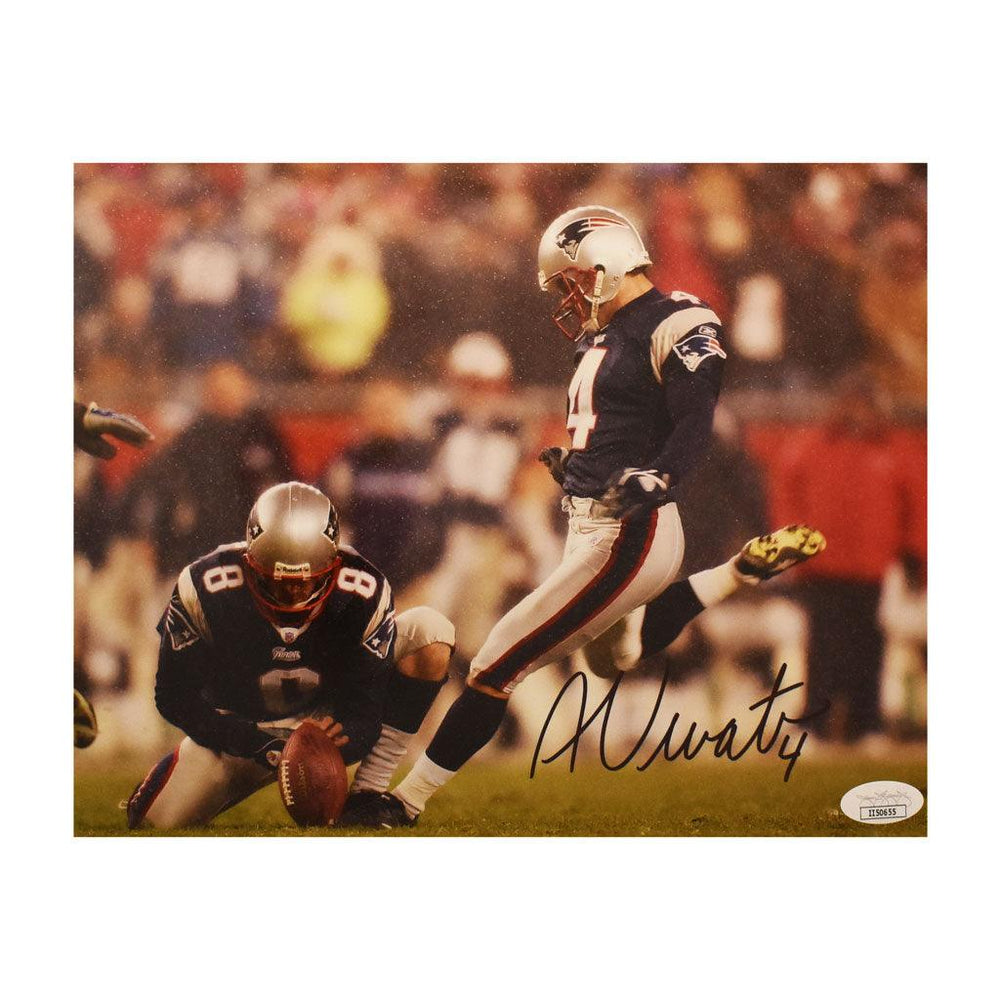 Adam Vinatieri Signed New England Patriots Extra Point 8x10 Photo (JSA — RSA