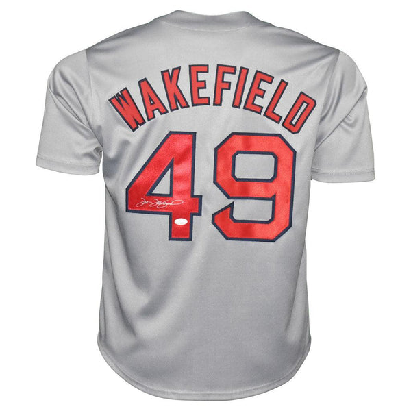 Tim Wakefield Signed Jersey. White home Boston Red Sox replica, Lot #12314