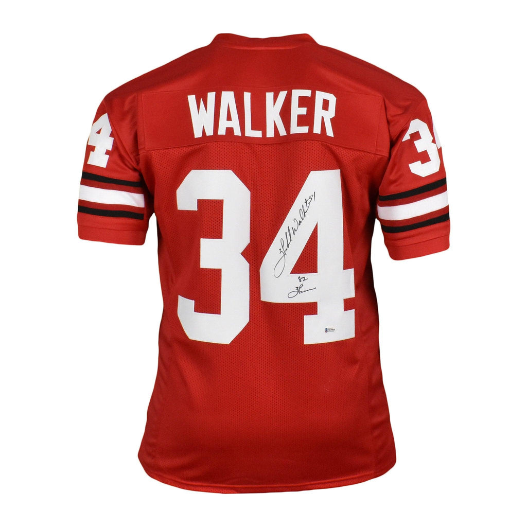 Herschel Walker Autographed College-Edition Red Stats Football Jersey  (Beckett)