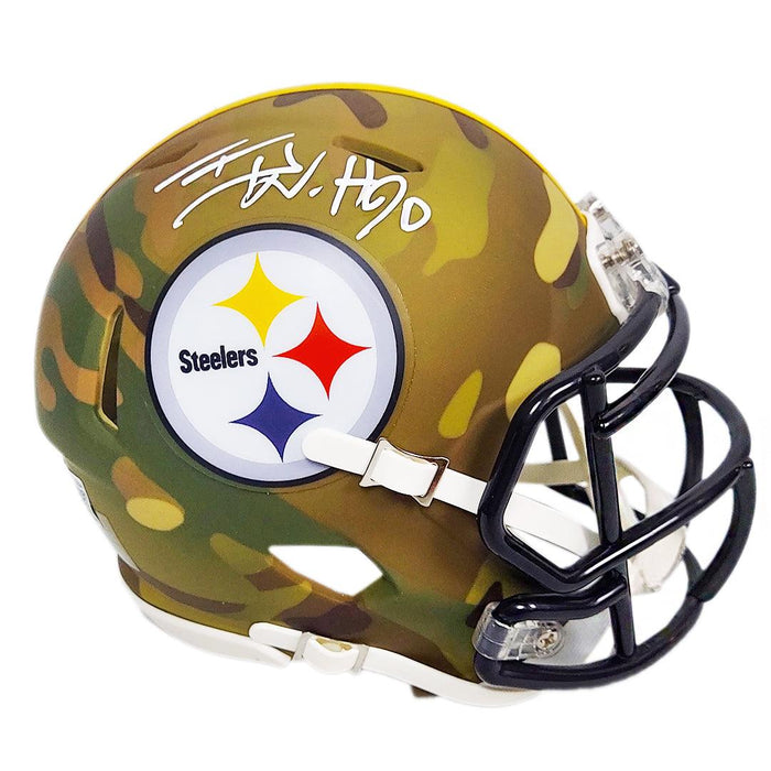 TJ Watt Signed Pittsburgh Steelers Camo Speed Mini Football Helmet (Be — RSA