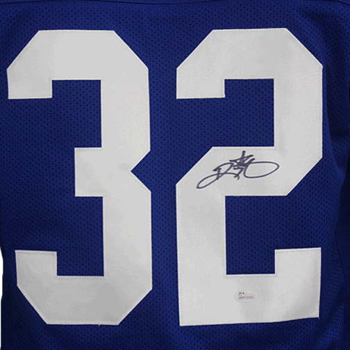 RSA Ricky Watters Autographed Pro Style Football Jersey Blue (JSA)