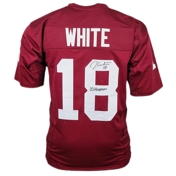 Jason White Autographed/Signed College Style Red XL Jersey Heisman BAS