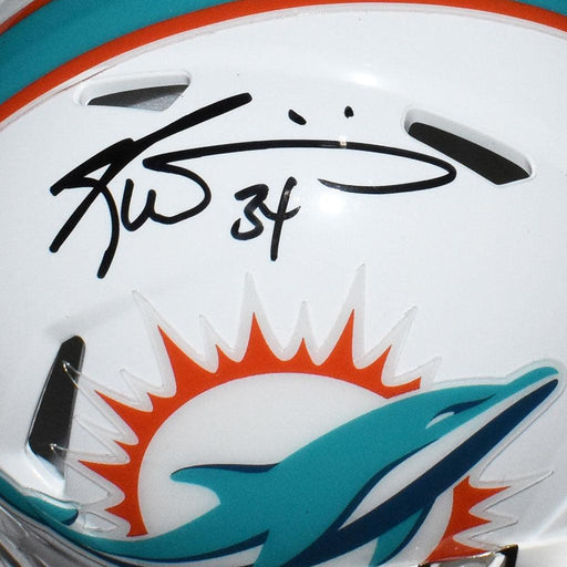 Ricky Williams Signed Miami Dolphins Speed Mini Replica White Football Helmet (JSA) - RSA