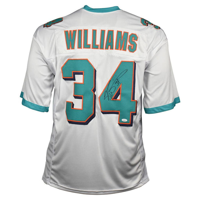 Ricky Williams Signed Miami Pro White Football Jersey (JSA) - RSA