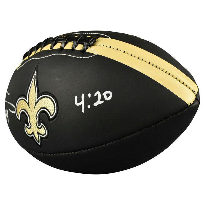 Ricky Williams Autographed New Orleans Saints Logo Football w/ Who