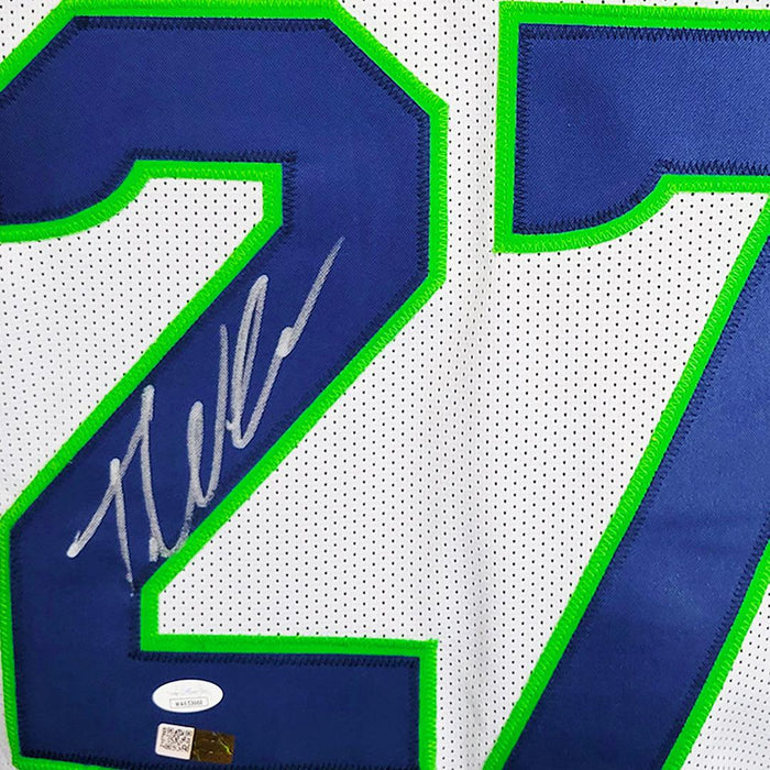 Tariq Woolen Signed Seattle White Football Jersey (JSA) - RSA