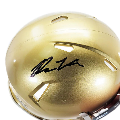 Brock Wright Signed Notre Dame Fighting Irish Speed Mini Football Helmet (JSA) - RSA