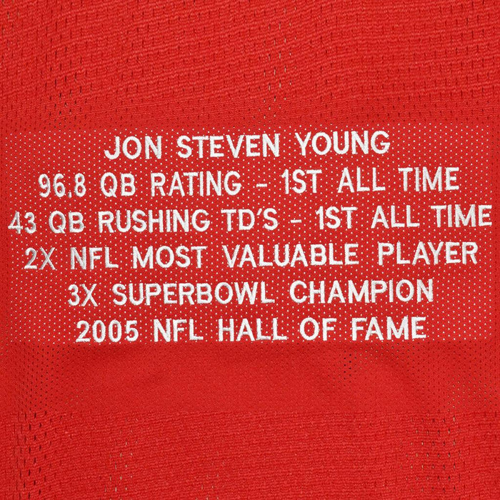 Steve Young Signed San Fransisco Red Stats Football Jersey (JSA) — RSA